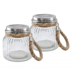 Näve Lanternes solaires Bari (lot de 2) - Verre - Transparent