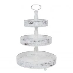 My Flair Présentoir à étage Eloni - Fer - Blanc