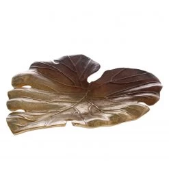My Flair Coupe décorative Leaf - Aluminium - Marron - Largeur : 29 cm