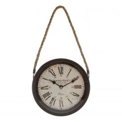 My Flair Horloge murale Thuin - Cuir - Marron / Beige