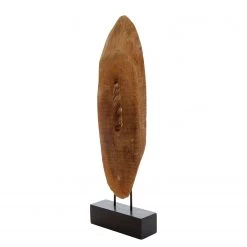 My Flair Objet décoratif Log Slice Vertical - Manguier - Marron / Noir