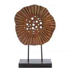 My Flair Objet décoratif Disk Dotted - Fer / Marron / Noir