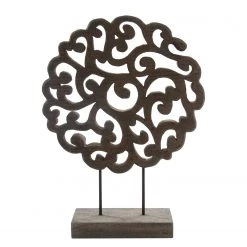My Flair Objet décoratif Fretcut - Fer / Manguier - Marron / Noir