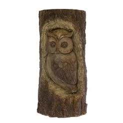 My Flair Décoration chouette sculptée - Résine synthétique - Beige