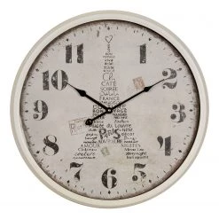 My Flair Horloge murale Paris - Fer - Blanc / Noir