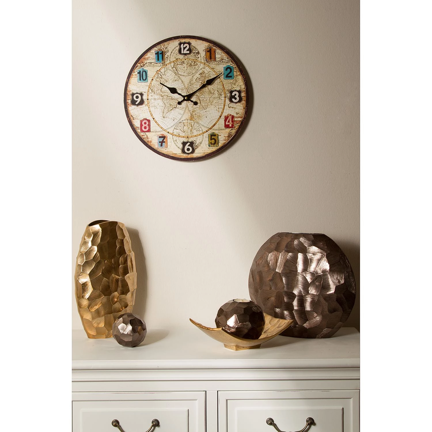 My Flair Horloge murale Warriewood - MDF - Multicolore 2 My Flair Horloge murale Warriewood - MDF - Multicolore – Image 2