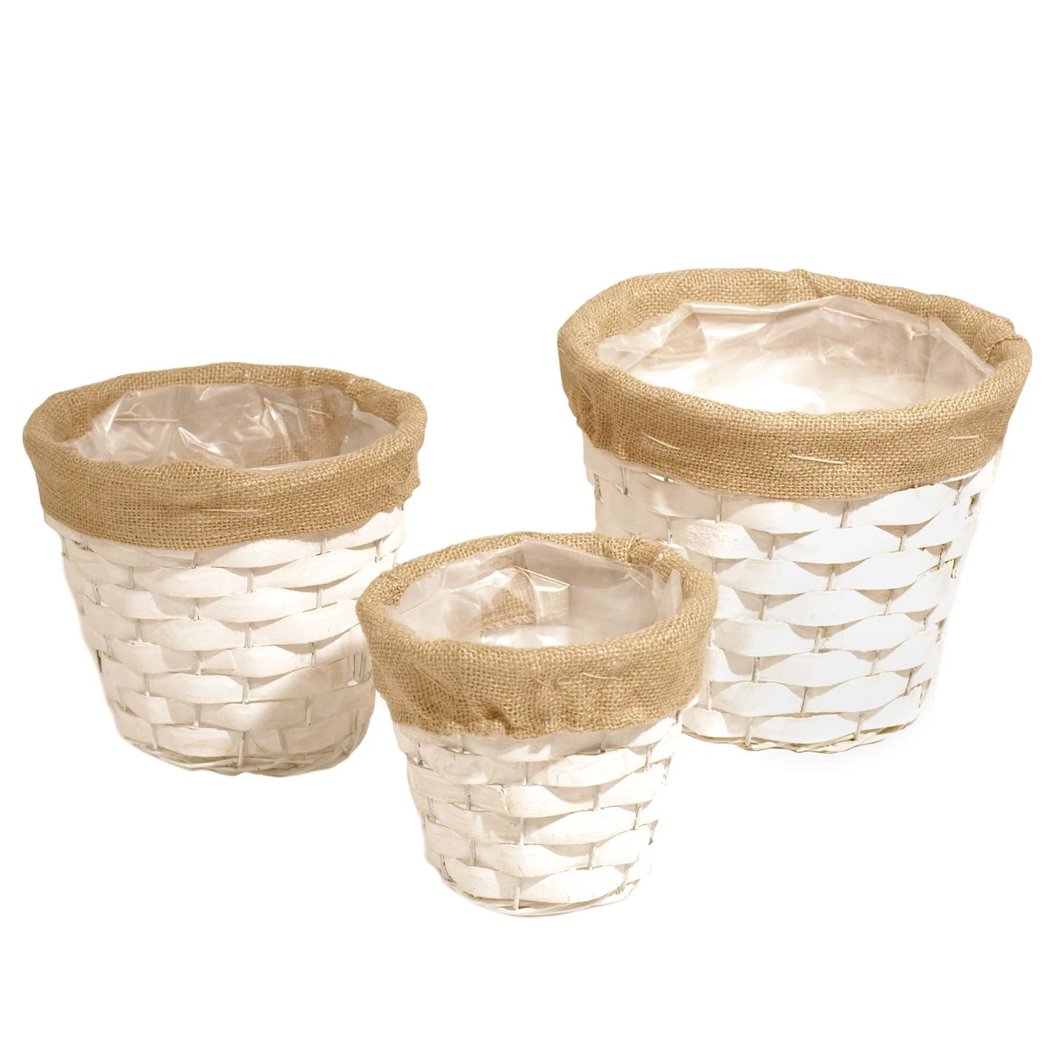 Flechtwaren Müller Paniers Junin Round (3 éléments) - Saule / Jute - Blanc / Marron 1 Flechtwaren Müller Paniers Junin Round (3 éléments) - Saule / Jute - Blanc / Marron