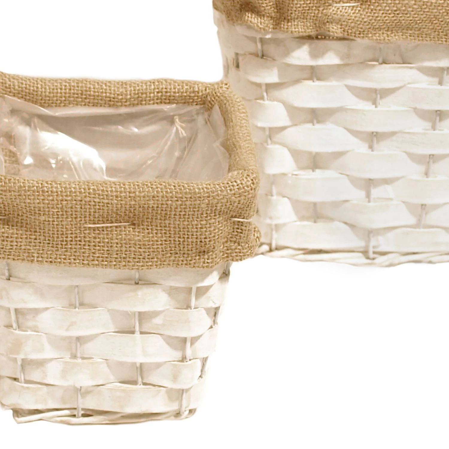 Flechtwaren Müller Paniers Junin Cube (3 éléments) - Saule / Jute - Blanc / Marron 2 Flechtwaren Müller Paniers Junin Cube (3 éléments) - Saule / Jute - Blanc / Marron – Image 2