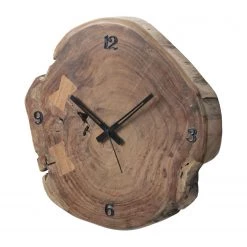 Twentyfour Horloge murale Dysart - Acacia massif - Marron
