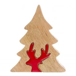 Twentyfour Sapin déco Oksbol - Manguier massif - Marron / Rouge - Hauteur : 14 cm -Pas Cher Décoration Magasin 1000147793 181219 06490400008 GALLERYIMAGES P000000001000147793