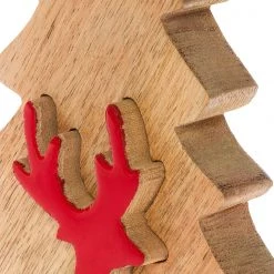 Twentyfour Sapin déco Oksbol - Manguier massif - Marron / Rouge - Hauteur : 14 cm -Pas Cher Décoration Magasin 1000147793 181219 06490400010 GALLERYIMAGES P000000001000147793