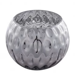 Kayoom Vase Areca - Verre, feuille métallique - Argenté - 20 x 16 cm