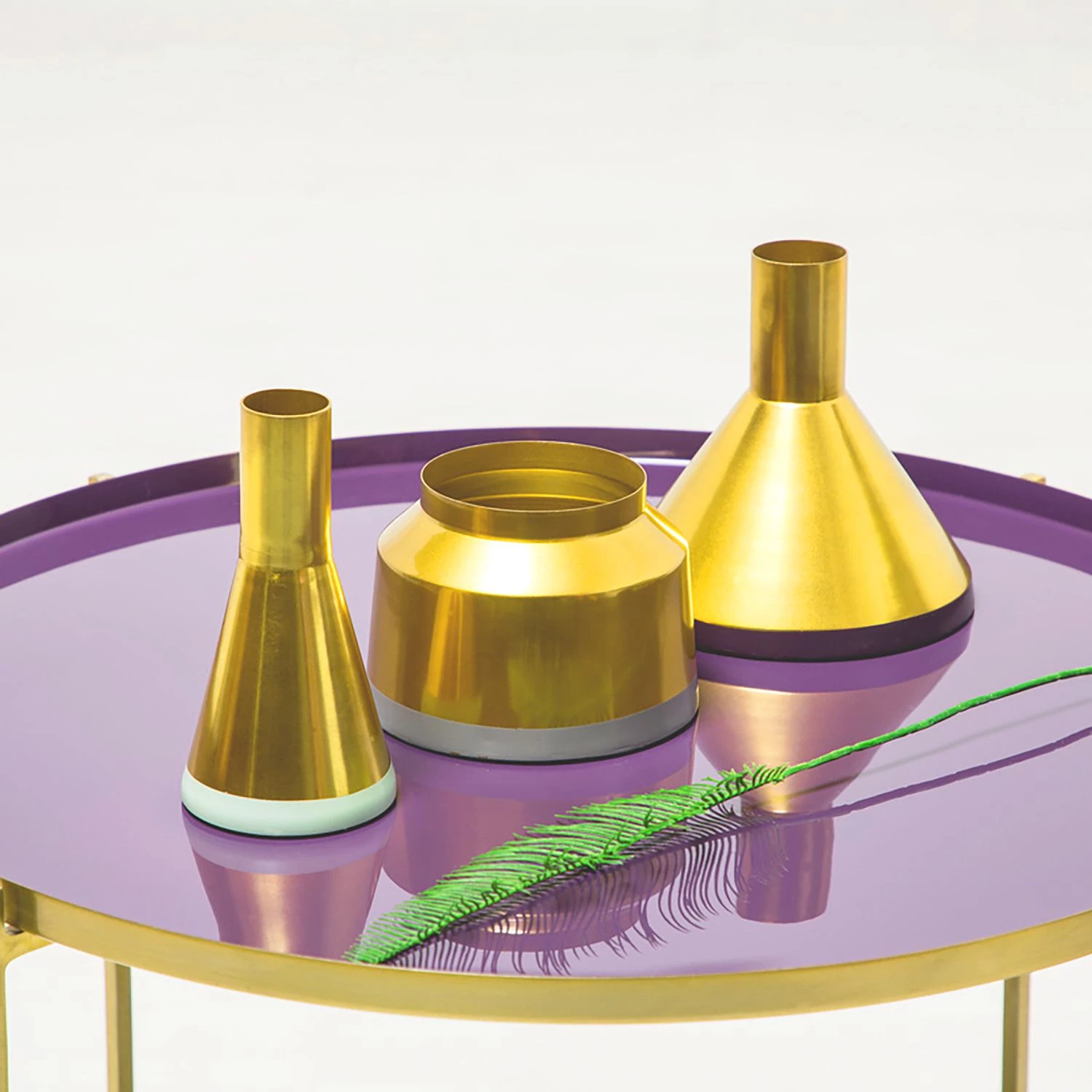 Kayoom Vases Culture (3 éléments) - Métal - Violet gris 2 Kayoom Vases Culture (3 éléments) - Métal - Violet gris – Image 2