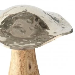 Boltze Objets déco champignons II (2 éléments) - Mélanges de matériaux - Marron / Argenté -Pas Cher Décoration Magasin 1000159068 190222 15280200007 GALLERYIMAGES P000000001000159068