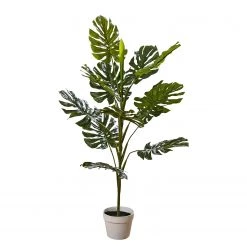 Boltze Plante artificielle Monster Philodendron - Tissu - Vert / Blanc
