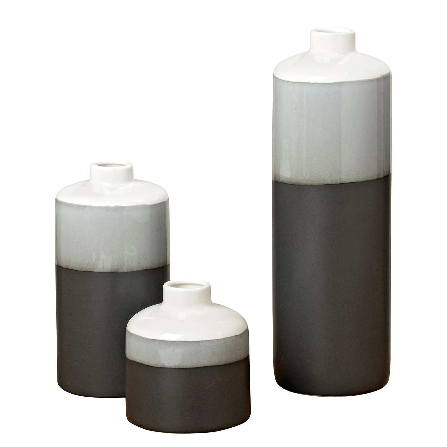 Boltze Vase Brixa (3 éléments) - Porcelaine - Gris / Noir / Blanc 1 Boltze Vase Brixa (3 éléments) - Porcelaine - Gris / Noir / Blanc