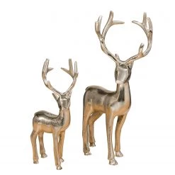 Boltze Biches décoratives (2 éléments) - Aluminium - Argenté