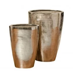 Boltze Vase Padina (lot de 2) - Aluminium nickelé - argenté