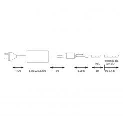 Paulmann Guirlande lumineuse Denman 3 m V - Silicone - 1 ampoule -Pas Cher Décoration Magasin 1000168639 191002 15415500005 SKETCH DETAILS P000000001000168639 sketch