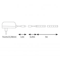 Paulmann Guirlande lumineuse Ilheus 5 m I - Silicone - 1 ampoule -Pas Cher Décoration Magasin 1000168701 191002 15415500014 SKETCH DETAILS P000000001000168701 sketch