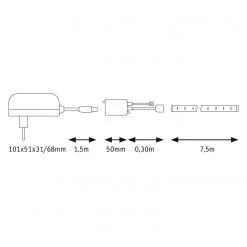 Paulmann Guirlande lumineuse Ilheus 7,5 m V - Silicone - 1 ampoule -Pas Cher Décoration Magasin 1000168756 200103 12290600026 SKETCH DETAILS P000000001000168756 sketch