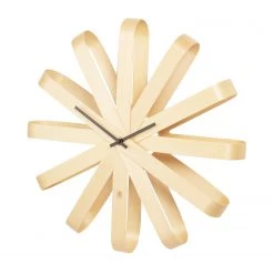 Umbra Horloge murale Ribbonwood - Tremble / Tilleul / Aluminium - Beige