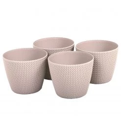 Flechtwaren Müller Cache-pots Loop (lot de 4) - Matière plastique - Taupe