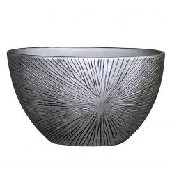 Flechtwaren Müller Coupe décorative Magna Groove - Polystone - Argenté