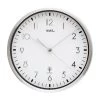 AMS Horloge murale Con Con - Horloge - Argenté / Blanc - Diamètre : 25 cm