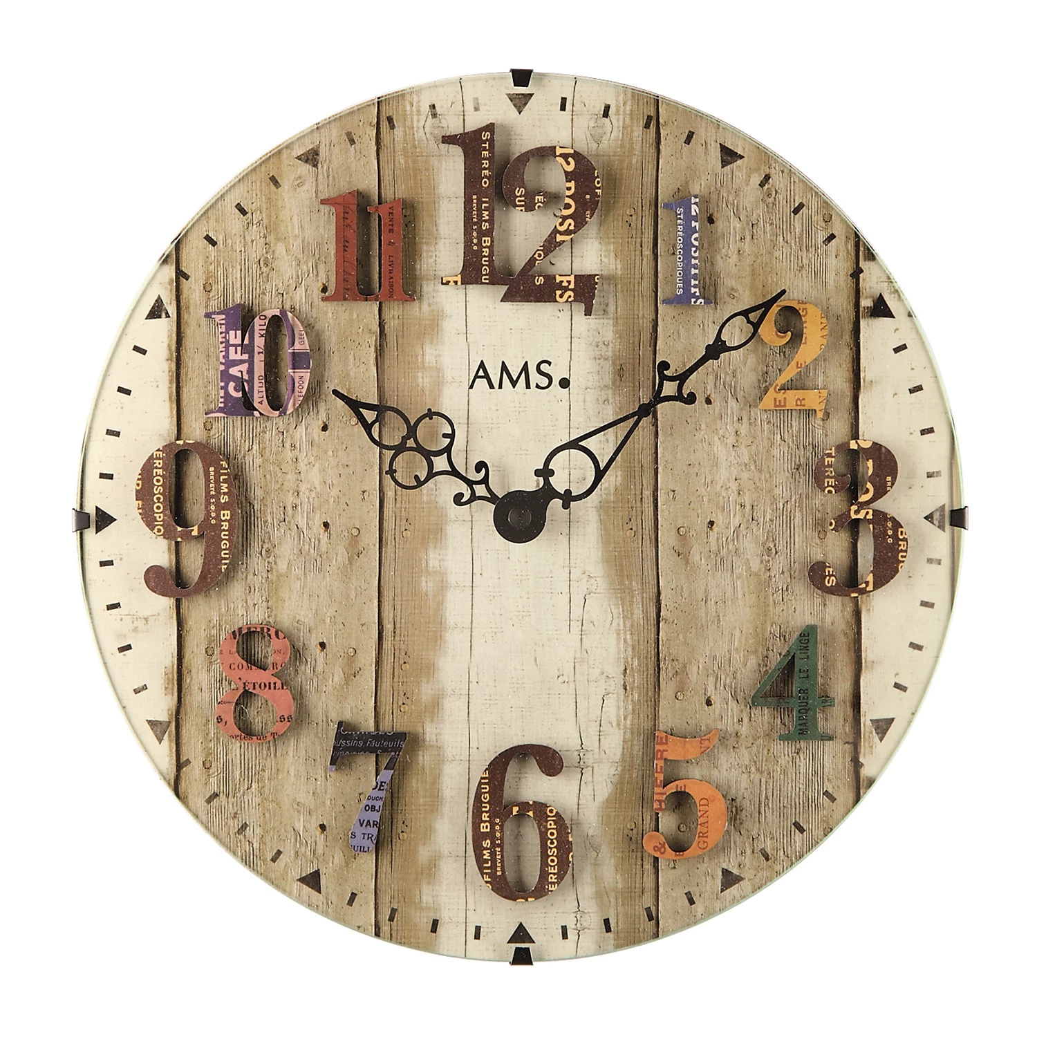 AMS Horloge murale Bulnes - Quartz - Multicolore 1 AMS Horloge murale Bulnes - Quartz - Multicolore
