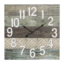 AMS Horloge murale Araxa - Quartz - Marron / Bleu