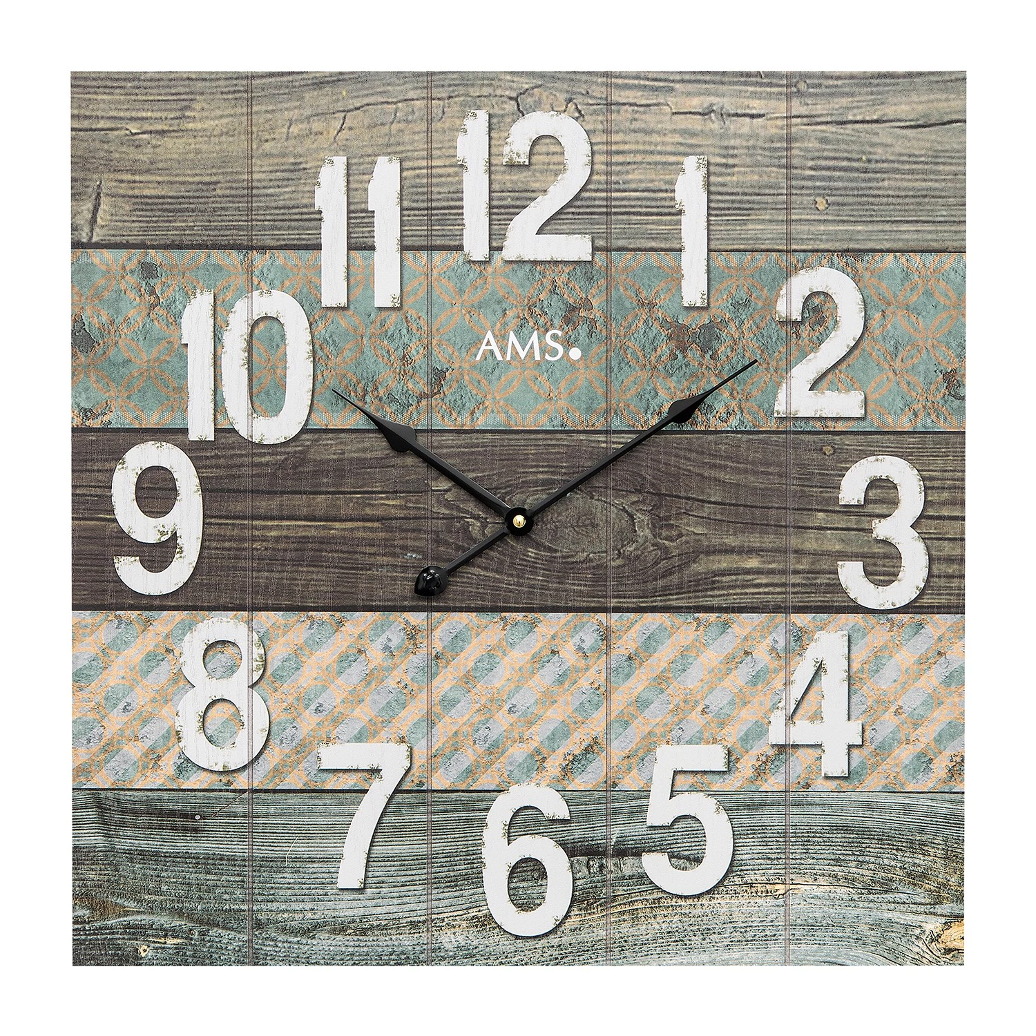 AMS Horloge murale Araxa - Quartz - Marron / Bleu 1 AMS Horloge murale Araxa - Quartz - Marron / Bleu