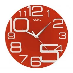 AMS Horloge murale Naranjo - Quartz - Rouge