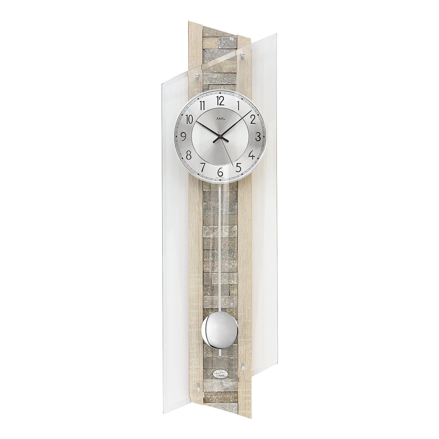AMS Pendule Hocking - Horloge - Gris / Argenté 1 AMS Pendule Hocking - Horloge - Gris / Argenté