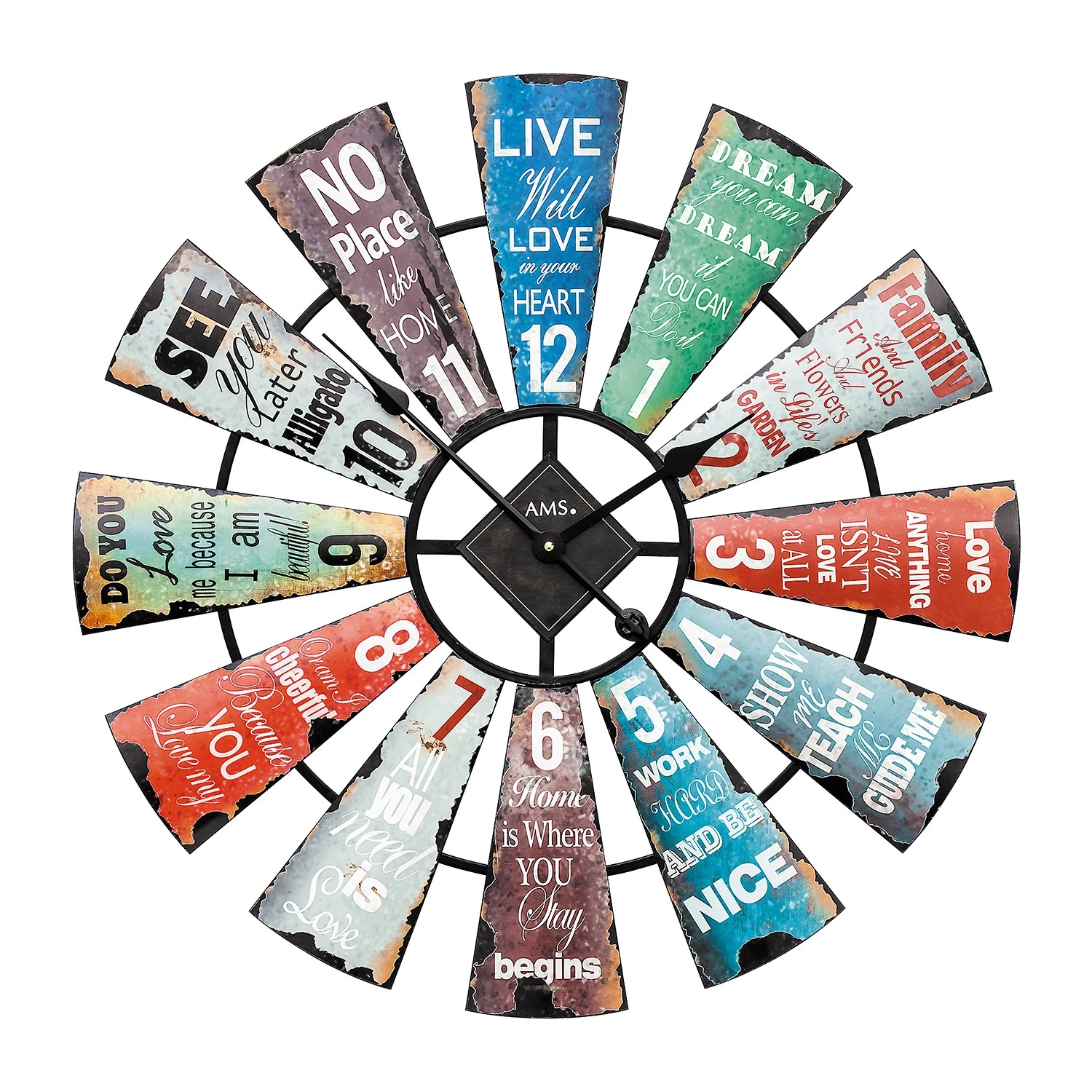 AMS Horloge murale Carara - Quartz - Multicolore 1 AMS Horloge murale Carara - Quartz - Multicolore