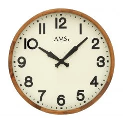 AMS Horloge murale Odder - Quartz - Marron / Beige
