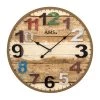 AMS Horloge murale Woodridge - Quartz - Marron