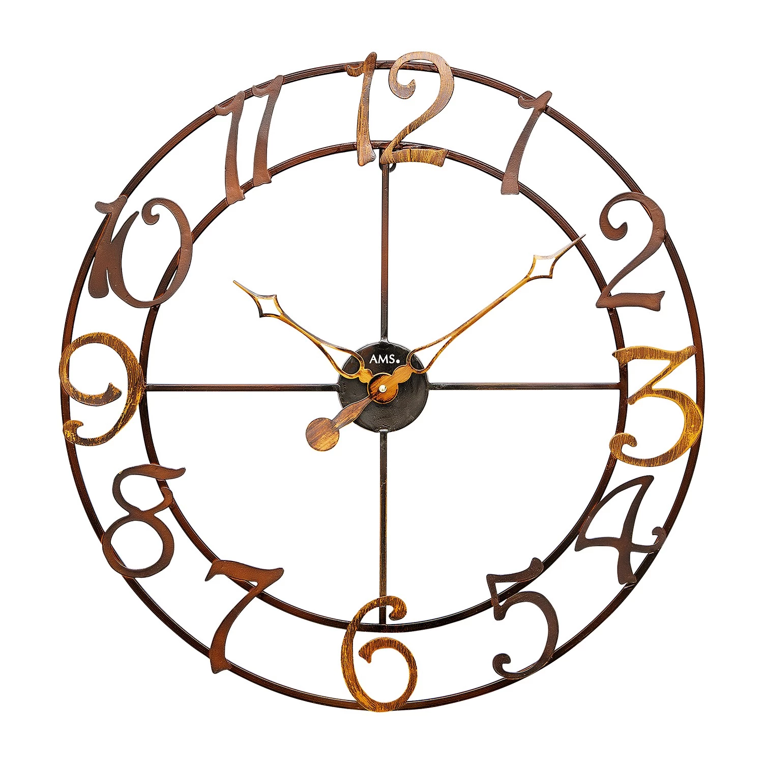 AMS Horloge murale Gamboa - Quartz - Marron / Jaune 1 AMS Horloge murale Gamboa - Quartz - Marron / Jaune