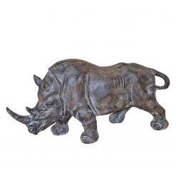 Twentyfour Figurine Rhinocéros - Polyrésine - Gris blanchi
