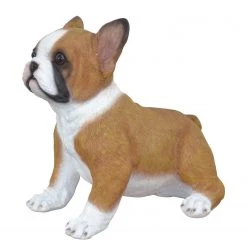 Twentyfour Figurine Chien assis - Polyrésine - Marron / Blanc