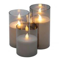 Pauleen Bougie LED Classy (lot de 3) - Verre clair - 3 ampoules