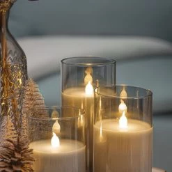 Pauleen Bougie LED Classy (lot de 3) - Verre clair - 3 ampoules -Pas Cher Décoration Magasin 1000201178 200102 14314200039 MOOD DETAILS P000000001000201178 mood