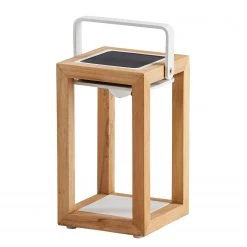 Best Freizeitmöbel Lanterne solaire Cloyd III - Teck massif - Teck / Blanc