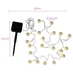 Pauleen Guirlande solaire Sunshine Glamour - Silicone / Aluminium - 20 ampoules 17 Pauleen Guirlande solaire Sunshine Glamour - Silicone / Aluminium - 20 ampoules -Pas Cher Décoration Magasin 1000214484 210430 11311200064 SKETCH DETAILS P000000001000214484 sketch