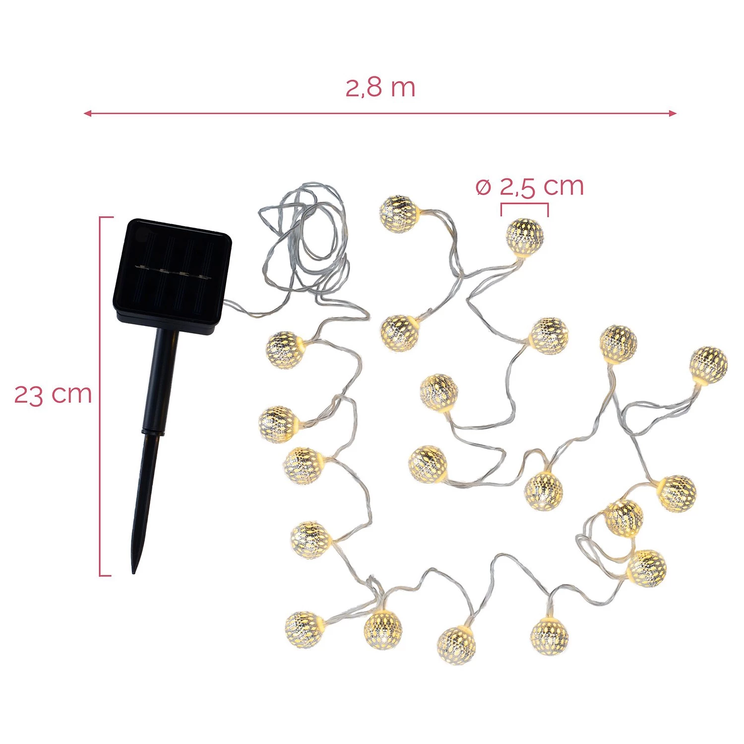 Pauleen Guirlande solaire Sunshine Glamour - Silicone / Aluminium - 20 ampoules 9 Pauleen Guirlande solaire Sunshine Glamour - Silicone / Aluminium - 20 ampoules – Image 9