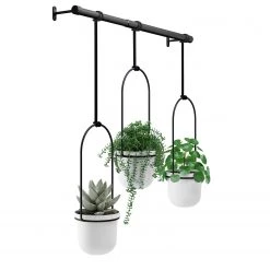 Umbra Pots de fleur suspendus Triflora - Mélamine / Fer / Fil métallique - Blanc / Noir 12 Umbra Pots de fleur suspendus Triflora - Mélamine / Fer / Fil métallique - Blanc / Noir -Pas Cher Décoration Magasin 1000219045 200727 17331500090 DETAILS P000000001000219045