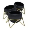 Umbra Pots de fleur Potsy (lot de 3) - Céramique / Fil métallique / Acier - Noir
