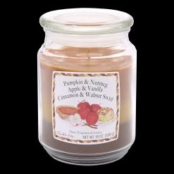 Candle-Lite Company Bougie parfumée 3 fragranced layers IV - 538 Gramm - Pumpkin & Nutmeg, Apple & Vanilla, Cinnamon & Walnut Swirl