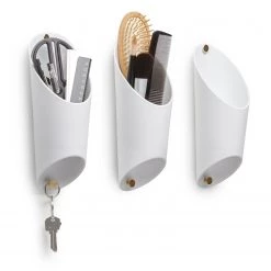 Umbra Vases muraux Floralink (lot de 3) - Polypropylène / Acier - Blanc -Pas Cher Décoration Magasin 1000220558 200817 10410600519 DETAILS P000000001000220558