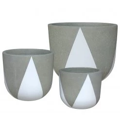 Twentyfour Cache-pots Cuincy (3 éléments) - Pierre artificielle